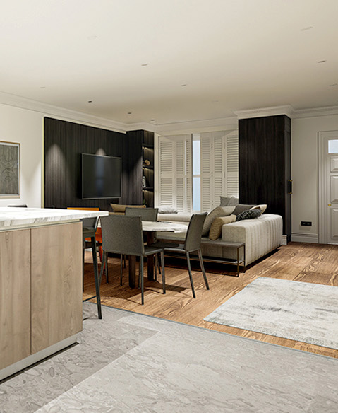 Interior design project at Fulham House, London
